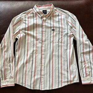 Men’s RVCA Long Sleeve Button-up Shirt, size Large Slim Fit